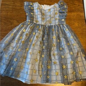 Pippa & Julie Blue Dress with Gold Accents